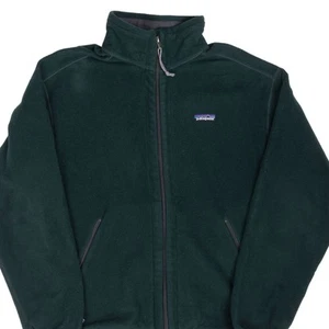 VINTAGE PATAGONIA WINDPROOF PINE GREEN FLEECE JACKET 1990S MEDIUM MADE USA - Picture 1 of 8