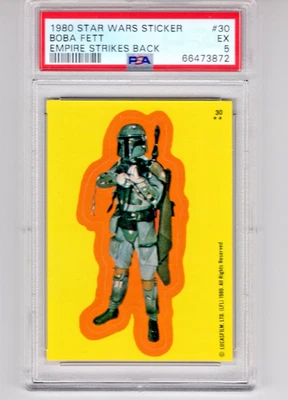 1980 Topps Star Wars Empire Strikes Back Stickers #30 Boba Fett PSA 5 EX - Image 1 of 2