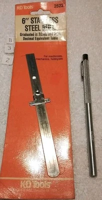 K-D TOOLS 2522 6" STAINLESS STEEL 32nd×MM STEEL RULE/HERBRAND MAGNETIC PICKUP... - Image 1 of 4