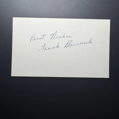 Tarjeta indexada firmada por Frank Brimsek JSA LOA Foto 1 de 3