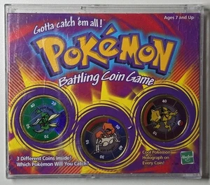 1999 Vintage Hasbro Pokemon Battling Coin Game Scyther Kingler Abra - W Insert - Picture 1 of 13
