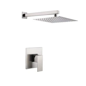 Grifo de bañera y ducha FORCLOVER monomando 1 pulverizador en níquel cepillado (válvula - Imagen 1 de 7