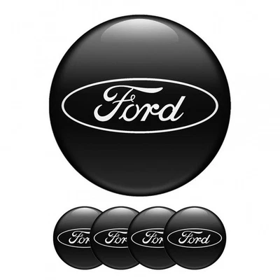 ADESIVI COPRIMOZZO FORD NERI DIAMETRO 60mm 4 Pezzi - Imagen 1 de 3