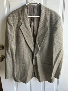 Andrew Fezza Assets Men's Sport Coat Blazer Two Button Wool Houndstooth Size 44R - Picture 1 of 11