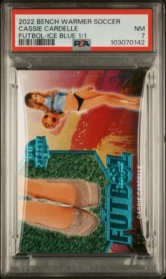 2022 Bench Warmer Soccer Futbol Cassie Cardelle Ice Blue 1/1 PSA 7 NEAR MINT - Image 1 of 3