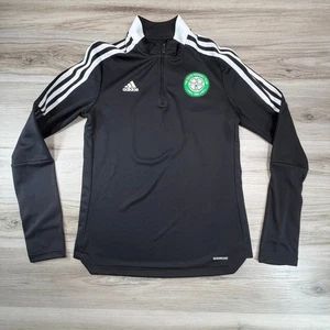 Adidas Celtic FC AEROREADY Black 1/4 Zip Long Sleeve Soccer Training Top S - Picture 1 of 12