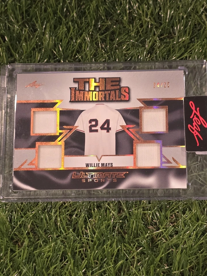 2024 Mickey Mantle Leaf Trading Card with Game Relic Inside The Numbers - Image 1 of 4