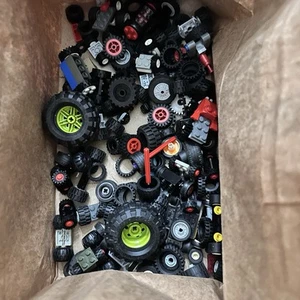 LEGO Wheels Tires Axles Technic Hubs Lot 1.2 lbs Mixed Parts Vehicles - Picture 1 of 14