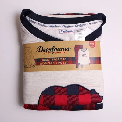 Dearfoams Women's " Mama Bear"  Family 2-Piece Pajama Set 2X  (18W-20W)  NWT - Image 1 of 2