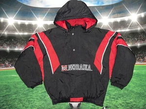 Vintage 90s Starter Nebraska Huskers Pullover Puffer Windbreaker Jacke Size L - Bild 1 von 13