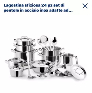 LAGOSTINA BATTERIA DI PENTOLE 24 PZ INOX INDUZIONE/GAS ( PROMO ) CON SORPRESA - Foto 1 di 8