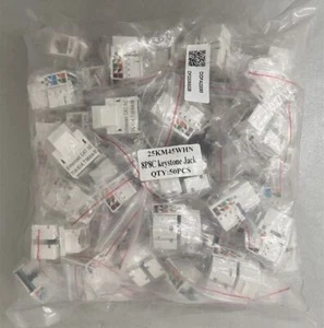 Lot of 50 25KM45WHN 8P8C Keystone Jack Enhanced 5E TIA/EIA T568A/B - Picture 1 of 2