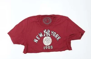Major League Baseball Womens Red Cotton Blend Cropped T-Shirt Size XL - Cust - Picture 1 of 12