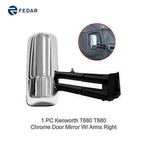 1 PC Kenworth T680 T880 Chrome Door Mirror w/ Arms Right - Bild 1 von 3