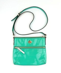 Kate Spade New York Umhängetasche grün Lackleder mit verstellbarem Riemen & G - Bild 1 von 17