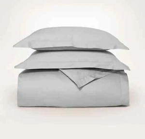 New 3 PCS Boll & Branch Signature Hemmed Duvet cover & KING 2 SHAMS Shore Gray - Picture 1 of 6