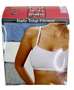 NUEVO BTF Paquete de 3 Sujetadores Deportivos con Correa de Espagueti Talla XL/38 - Imagen 1 de 9