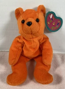 Oso de peluche naranja. Bernard, peluche Full O Beans. - Imagen 1 de 5
