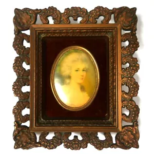 Vintage Cameo Creation, N. Y. Framed Maria Cosway 6" x 5.25" - Picture 1 of 3