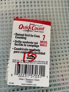 PLASTIC CANVAS/ QUICK COUNT/ 4 SHEETS #7 MESH/ 13 1/2" X 10 1/2"/ CLEAR - Picture 1 of 3