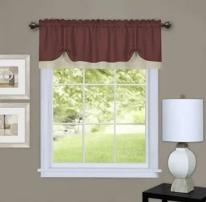 Window Darcy Curtain Valance Marsala & Tan - 58 Inch Width X  14 Inch - Picture 1 of 2