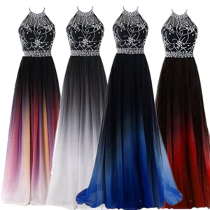 NEW Evening Formal Party Ball Gown Prom Bridesmaid Bead Host Gradient Dress LY80 - Picture 1 of 11
