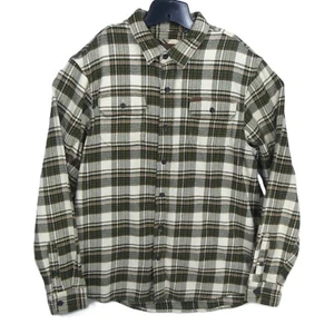 New Orvis Men's Green XL Heavy Plaid 4 Pockets Hiking Outdoors Flannel Shacket - Picture 1 of 13