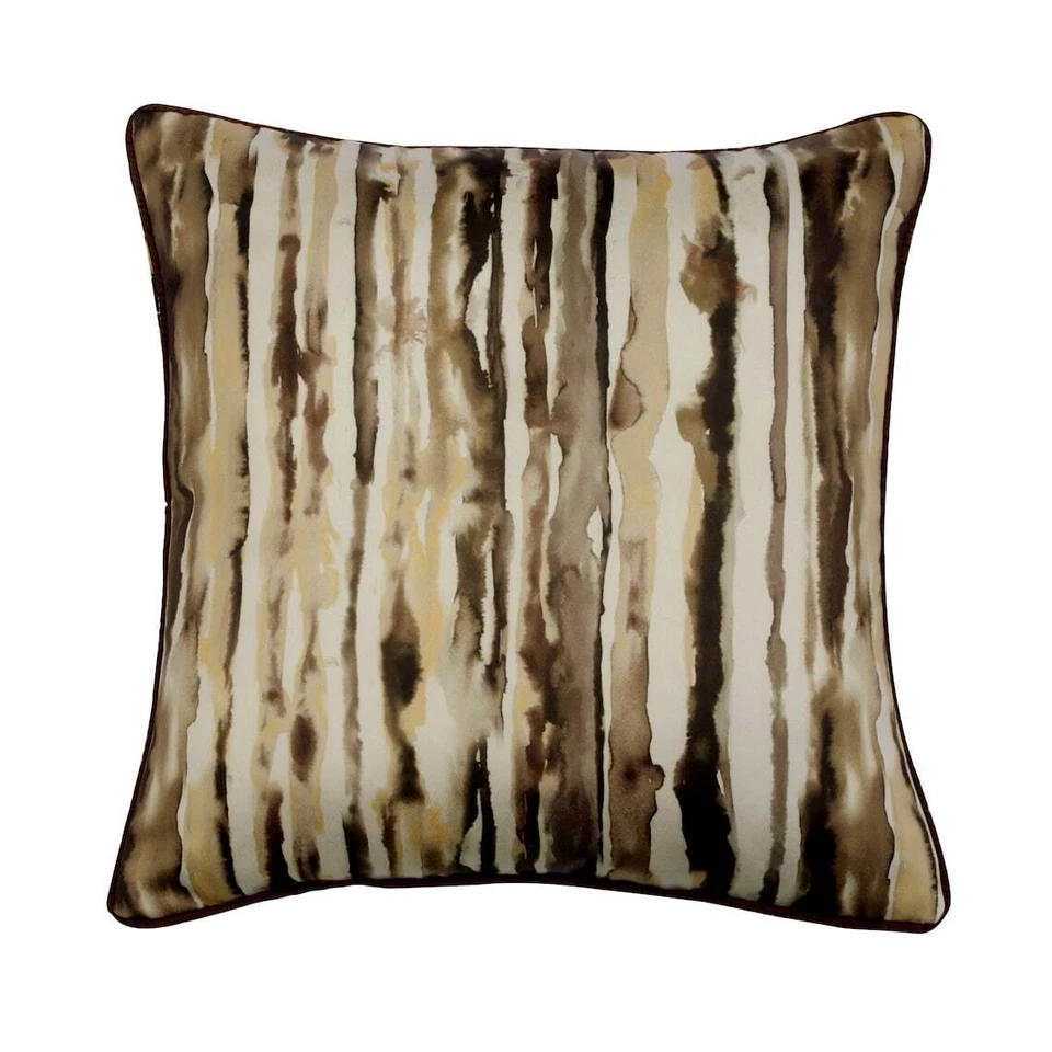 Decorative Pillow Cover Brown 16"x16", Square Satin Abstract - Into The Woods - Image 1 of 4