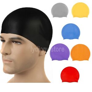 Silicone Water Proof Swimming Cap Adults Children Bath Shower  Hat Multi-color