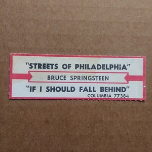BRUCE SPRINGSTEEN Streets Of Philadelphia JUKEBOX STRIP Record 45 rpm 7" - Picture 1 of 1