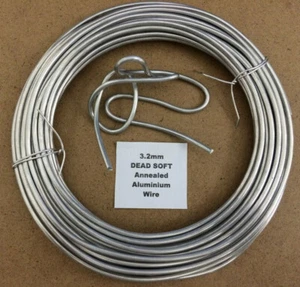 3.2mm x 10m 10 SWG Annealed DEAD SOFT Aluminium Wire Animation Armatures - Picture 1 of 1