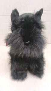 Realistic Black Scotty Scottish Terrier Puppy Dog Plush - Picture 1 of 7
