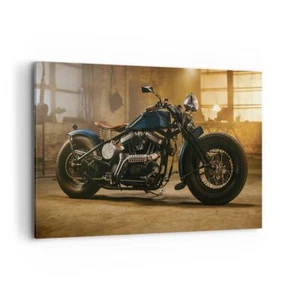 Impression sur Toile 120x80cm Tableaux Image Photo Harley-Davidson Moto Moteur - Foto 1 di 10