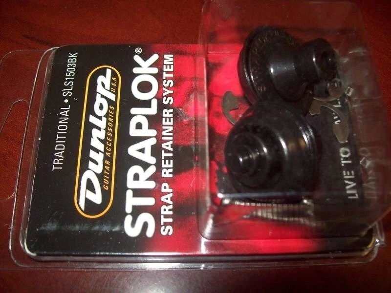NOVO - Dunlop Traditional Straplok Strap Lock System - PRETO, #SLS1503BK - Imagem 1 de 1