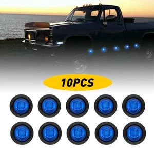 10 12V LED Car Small Round Side Marker Light Lorry Button Lamp Off-Road Blue CUS - Picture 1 of 12