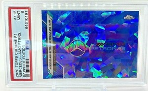 🏁MERCEDES TEAM LOGO 2020 Topps Chrome F1 Formula 1 SAPPHIRE #112 PSA 9 MINT🏁