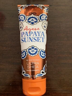 Bath & Body Work AGAVE PAPAYA SUNSET Body Cream 24-Hour Moisture Ultra Shea RARE - Image 1 of 2
