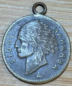 TRES BELLE MÉDAILLE SIUOL MAHARBA TÊTE D’INDIEN BLASON AIGLE. 3 ETOILES (1281) - Picture 1 of 2