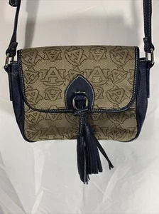 Auburn Tiger Sandol Purse Bag Tassels Brown Navy Jacquard / Leather AU Logo - Picture 1 of 4