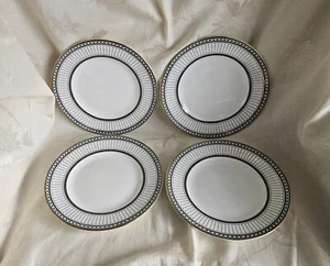 4er SET WEDGWOOD COLONNADE SCHWARZ - SALATTELLER - BONE CHINA - ENGLAND - Bild 1 von 4