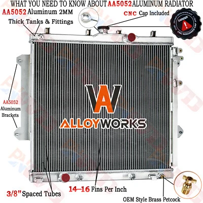 Aluminum Radiator Fits 2010-2022 2011 2012 2013  2020 Toyota 4Runner 4.0L V6 AT - Image 1 of 4