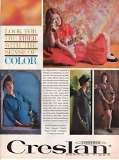 Vintage advertising print ad FASHION  Cyanamid Creslan Fiber Sense of Color 1960