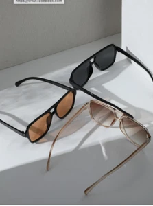 Retro Square Frame Sunglasses Unisex One Size Vintage Aviator Beach 3 pair lot - Picture 1 of 5