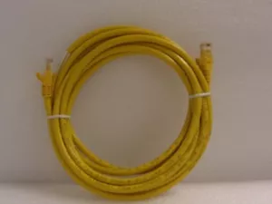 Cable, Cat-6, 11 foot, Yellow, RJ45 snagless boots, Amphenol Cables on Demand - Picture 1 of 5