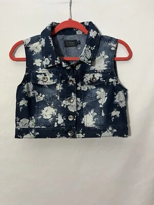Ci Sono Demin Sleeveless Cropped Teens Vest Size Large  - Image 1 of 4