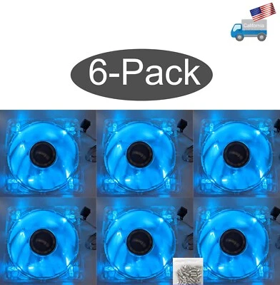 6pack NEW Enermax Twister 80mm Blue LED ON/OFF Switch Gaming PC Case Cooling Fan - Image 1 of 4