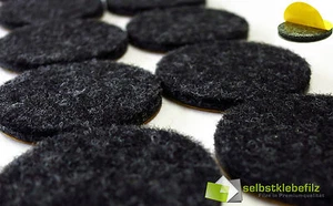 Filzgleiter rund Ø 62 mm anthrazit grau ab 4St. | stark selbstklebend 3,5mm dick - Bild 1 von 2