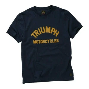 Genuine Triumph T-Shirt Burnham Black Iris T Shirt Navy Triumph Logo Tee - Picture 1 of 1