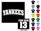 Yankees College Letters Baseball Custom T-shirt #225  - Free Shipping  