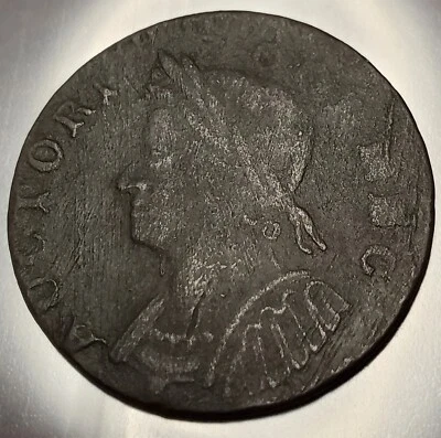 Moneda rara de cobre colonial Connecticut 1786 busto enviado por correo izquierda en muy buen estado Foto 1 de 2